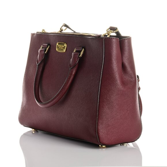 Michael Kors Kellen Medium Burgundy /Merlot Handbag - Picture 4 of 11